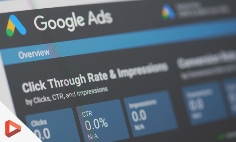 Capture d'écran du tableau de bord Google Ads (taux de clic et impressions)