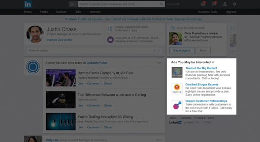 Capture d'écran d'un fil d'actualité LinkedIn