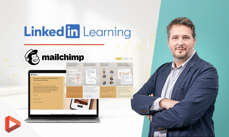Vignette LinkedIn Learning : formation Mailchimp avec un formateur