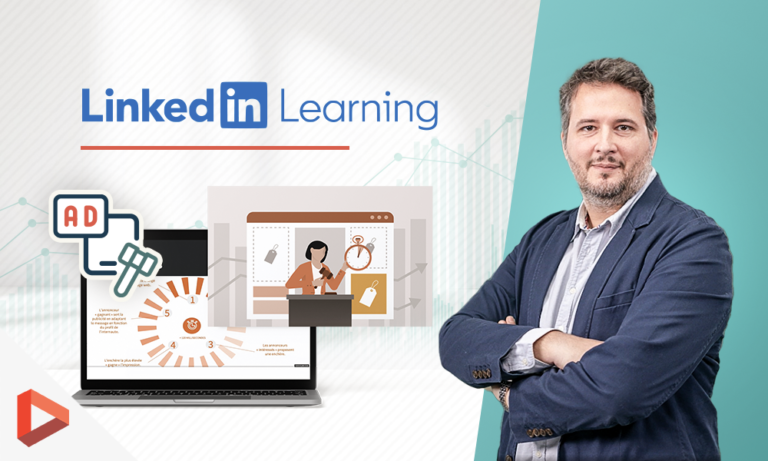 Vignette LinkedIn Learning avec un formateur, thème publicité en ligne