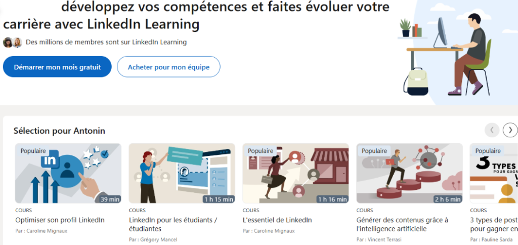LinkedIn Learning interface