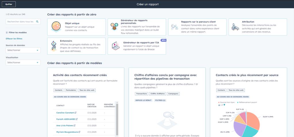 reporting HubSpot