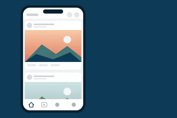 Animation : un fil Facebook de photos fixes laisse la place à une vidéo en plein écran. En France, 42,7 millions de personnes vont chaque jour sur les réseaux sociaux, 1 h 14 en moyenne, 2 h 39 chez les 15-24 ans.